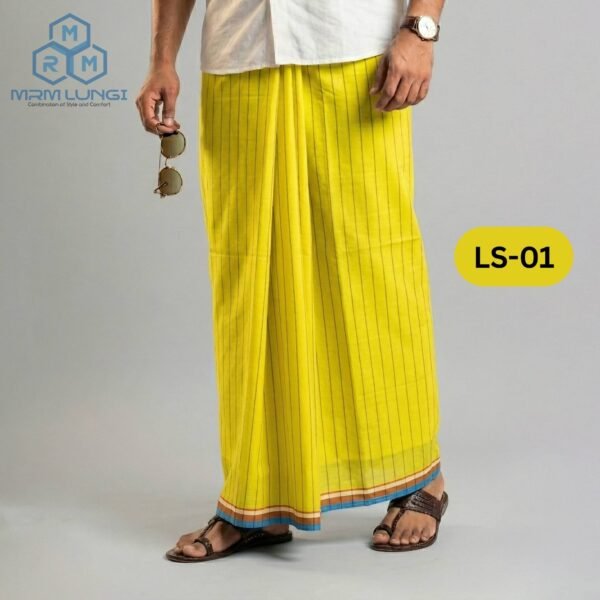 5.5 Hand Soft Cotton Light Check Lungi LS-01
