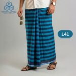 5.5 Hand Soft Cotton Plain Check Lungi L41