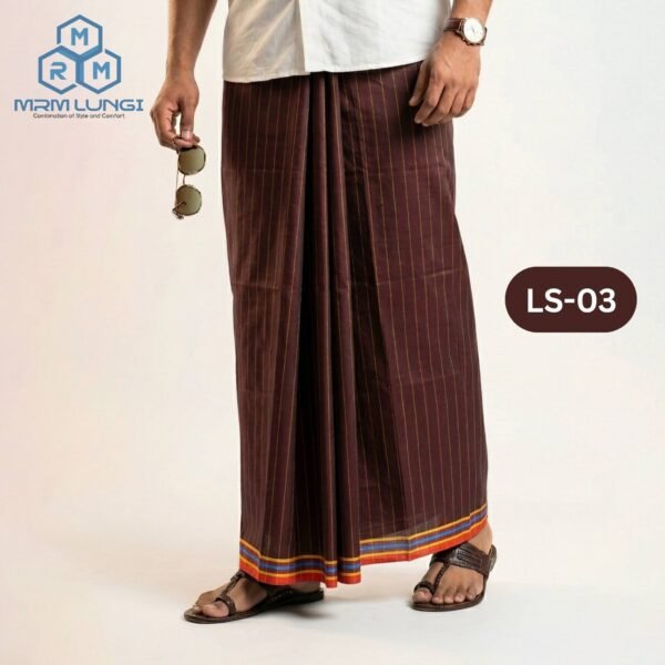 5.5 Hand Soft Cotton Light Check Lungi LS-03