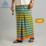 5.5 Hand Soft Cotton Plain Check Lungi L42