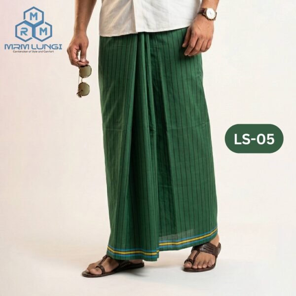5.5 Hand Soft Cotton Light Check Lungi LS-05
