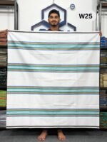 5.5 Hand Soft Cotton White Lungi W25 - Image 2