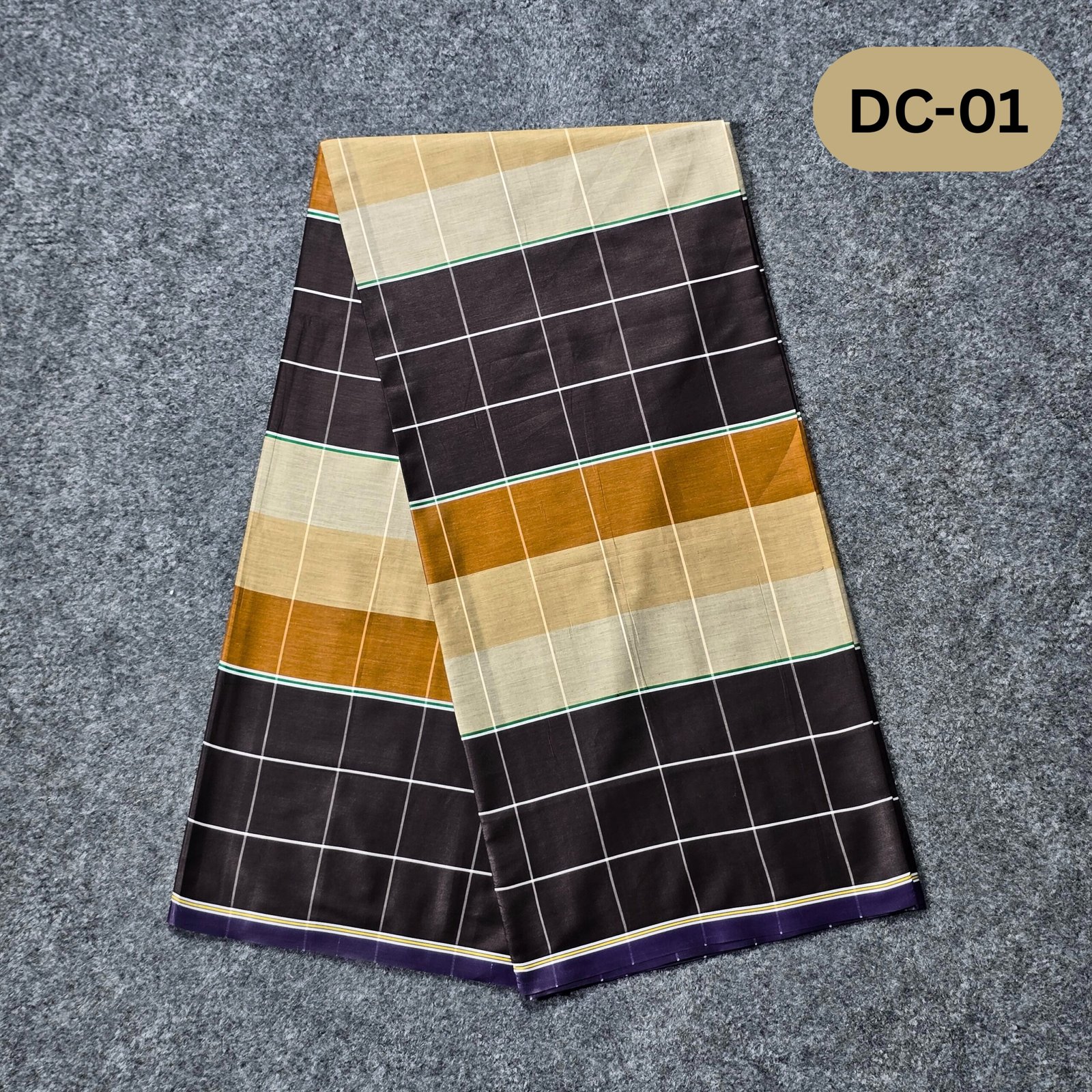 DC-01 5.5 Hand Soft Cotton Deep Check Lungi DC-01 - Image 1