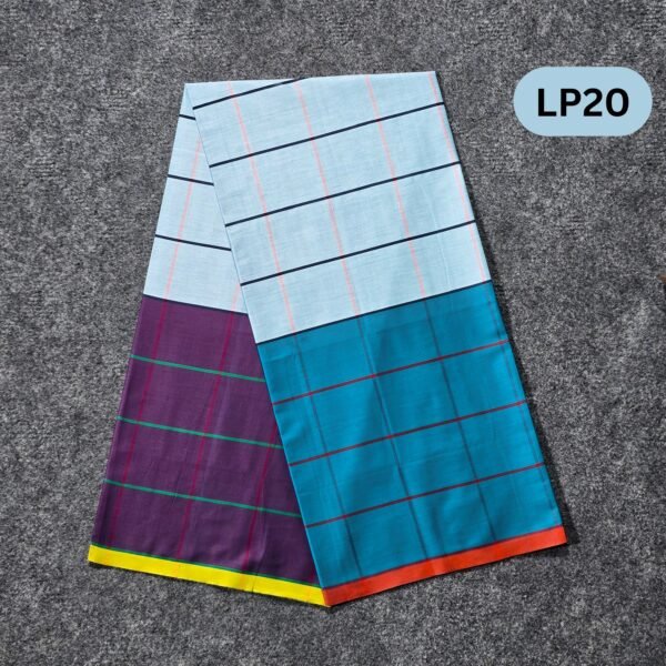 5.5 Hand Soft Cotton Light Check Lungi LP20