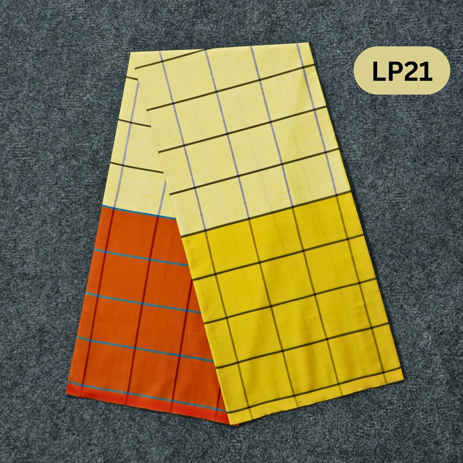 LP21 5.5 Hand Soft Cotton Light Check Lungi LP21 - Image 1