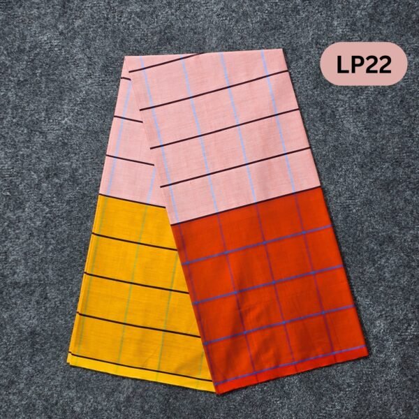 5.5 Hand Soft Cotton Light Check Lungi LP22