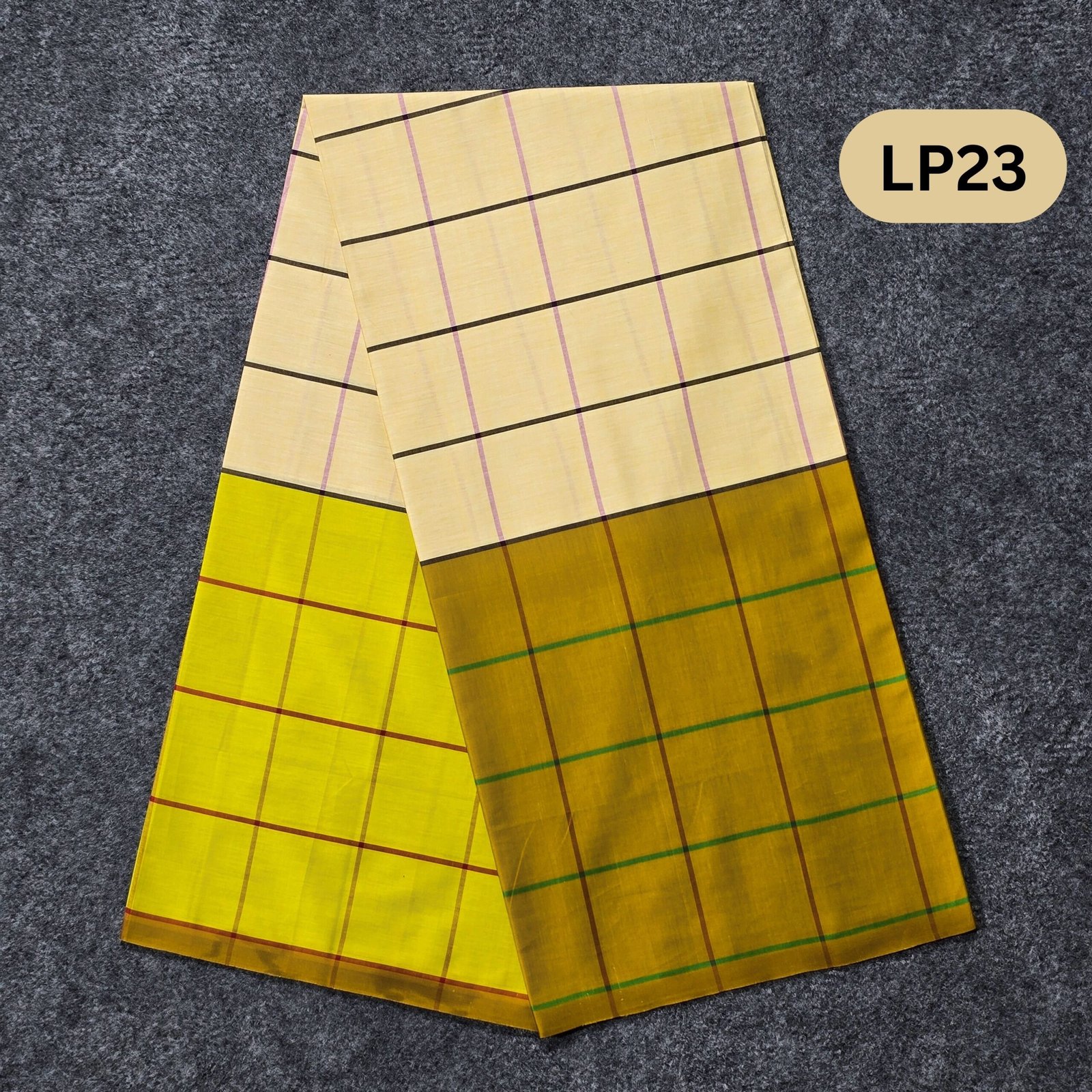 LP23 5.5 Hand Soft Cotton Light Check Lungi LP23 - Image 1