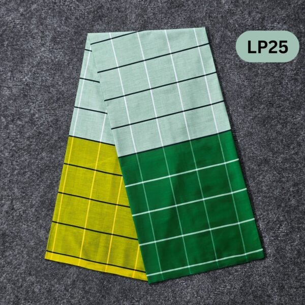 5.5 Hand Soft Cotton Light Check Lungi LP25