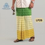 5.5 Hand Soft Cotton Light Check Lungi LP26
