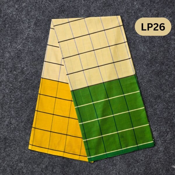 5.5 Hand Soft Cotton Light Check Lungi LP26