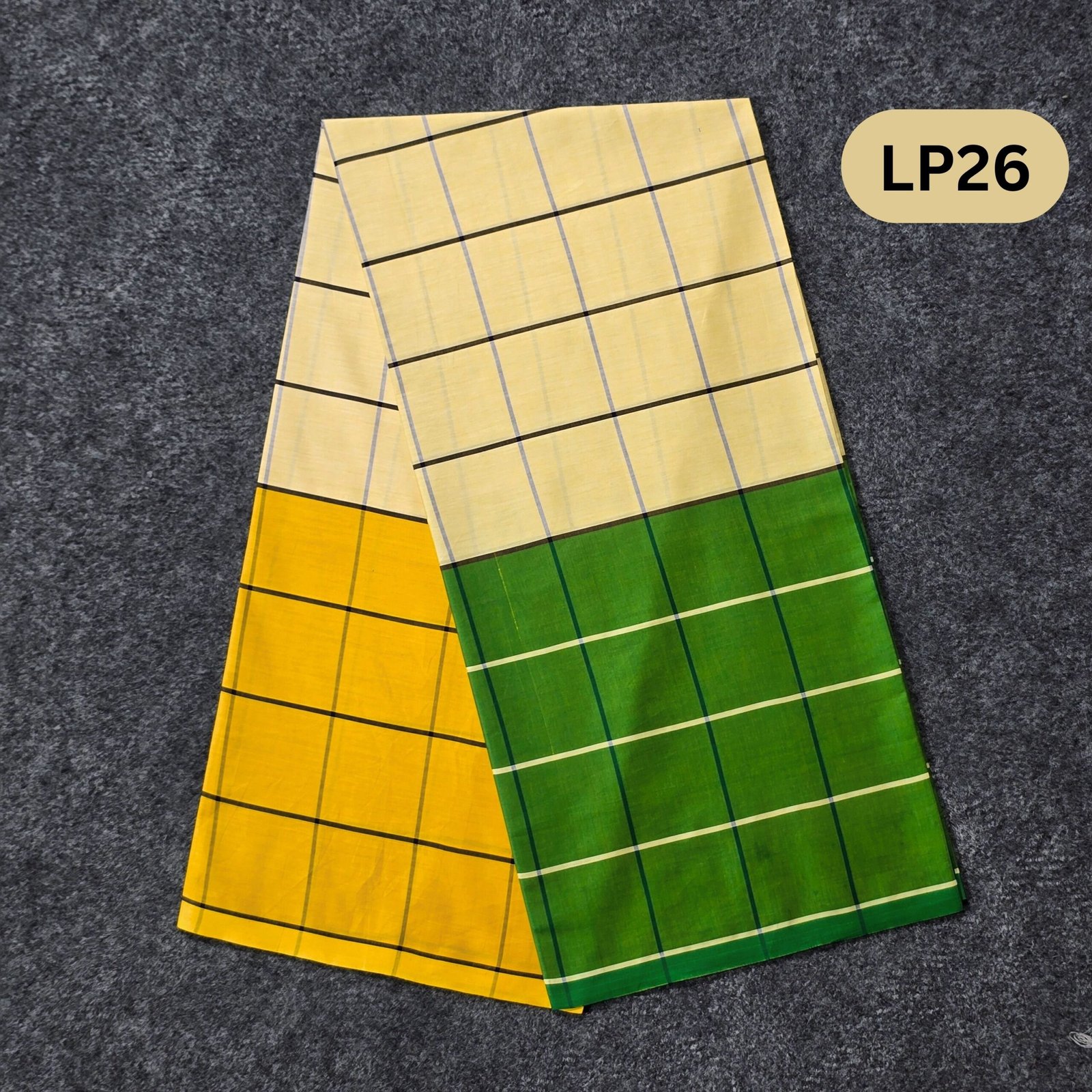 LP26 5.5 Hand Soft Cotton Light Check Lungi LP26 - Image 1