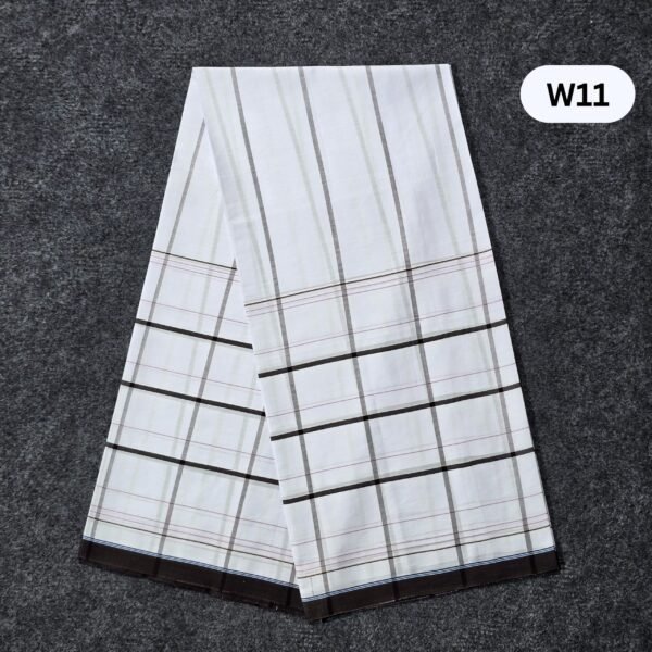 Soft Cotton White Lungi W11