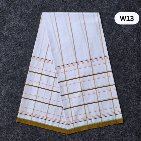 Soft Cotton White Lungi W13