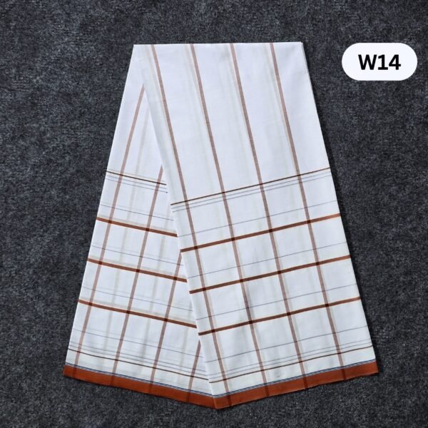 Soft Cotton White Lungi W14