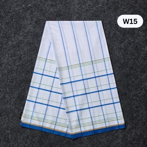 5.5 Hand Soft Cotton White Lungi W15