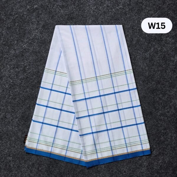 Soft Cotton White Lungi W15