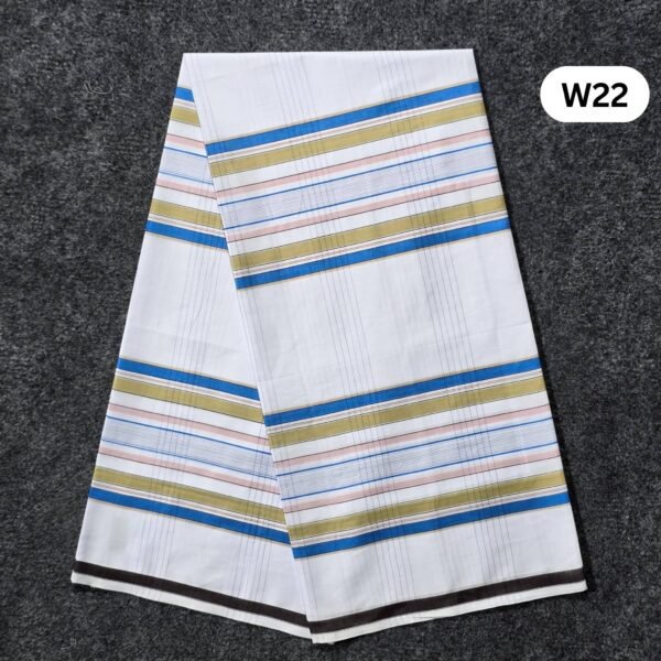 5.5 Hand Soft Cotton White Lungi W22