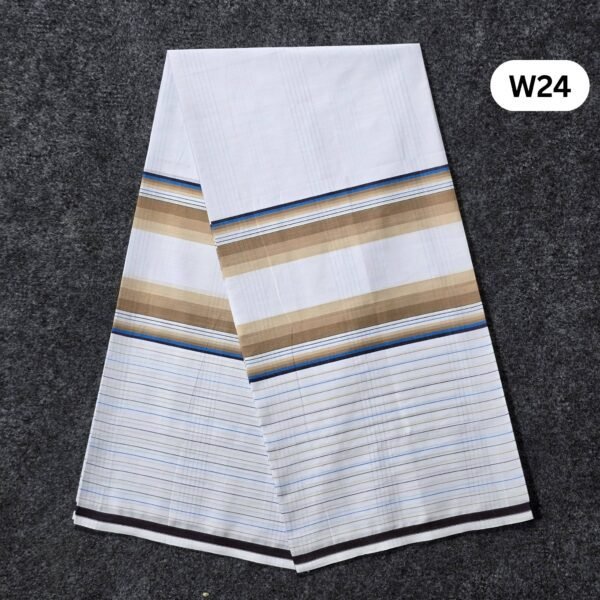 5.5 Hand Soft Cotton White Lungi W24