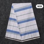5.5 Hand Soft Cotton White Lungi W28