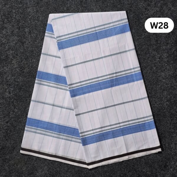 5.5 Hand Soft Cotton White Lungi W28