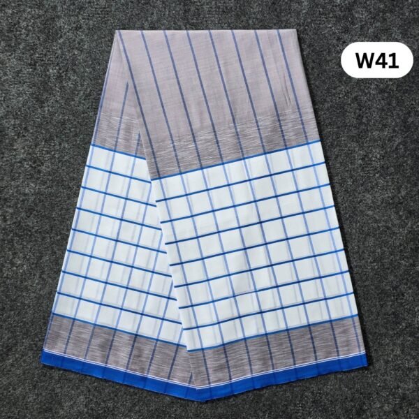 5.5 Hand Soft Cotton White Lungi W41