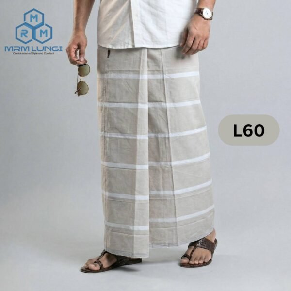 Soft Cotton Plain Check Lungi L60