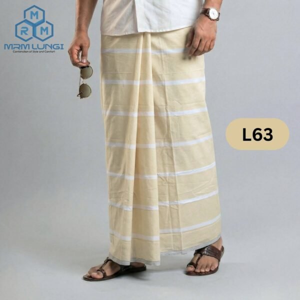 Soft Cotton Plain Check Lungi L63