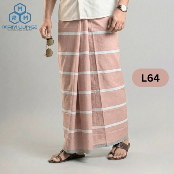 Soft Cotton Plain Check Lungi L64