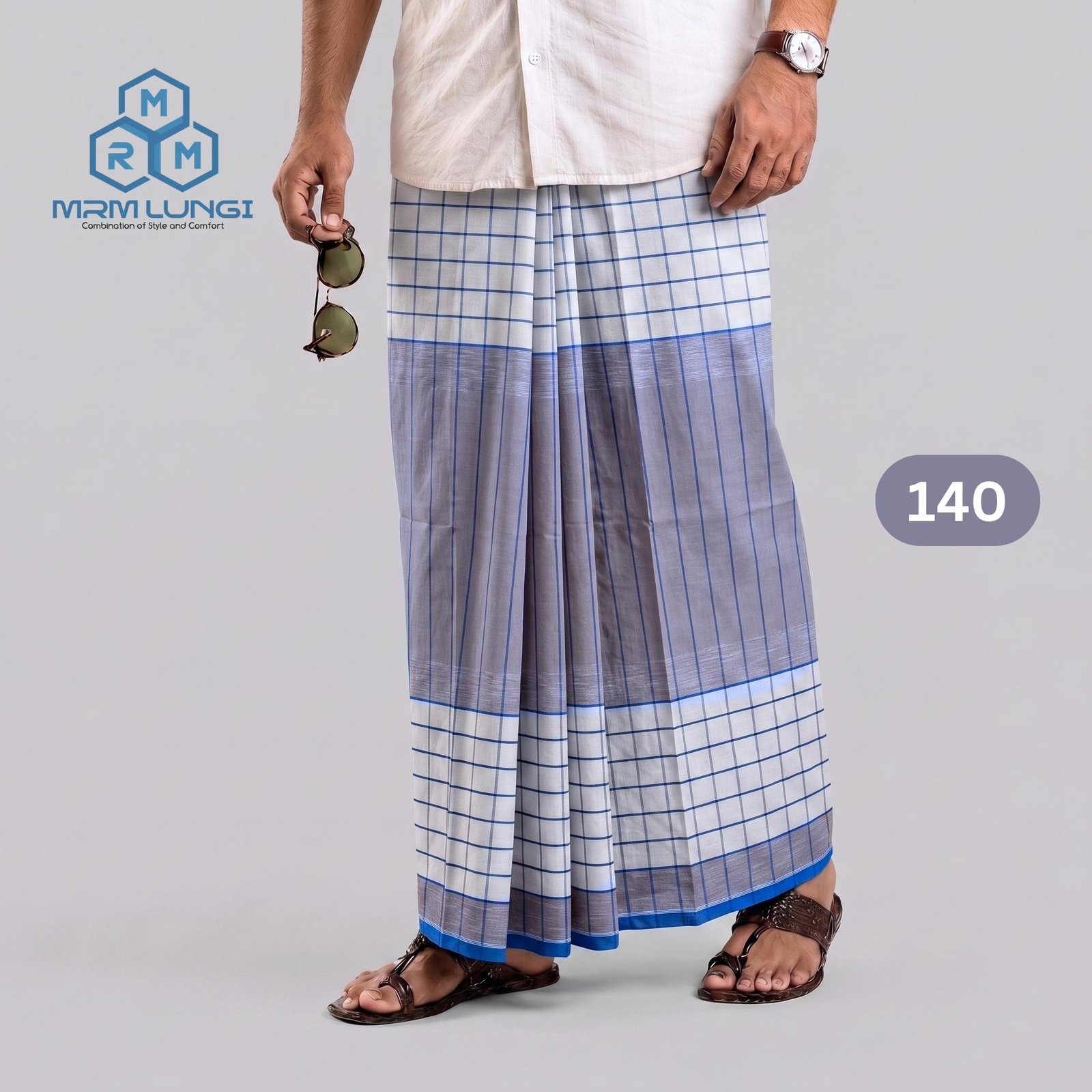 140 Premium White Lungi 140 - Image 1