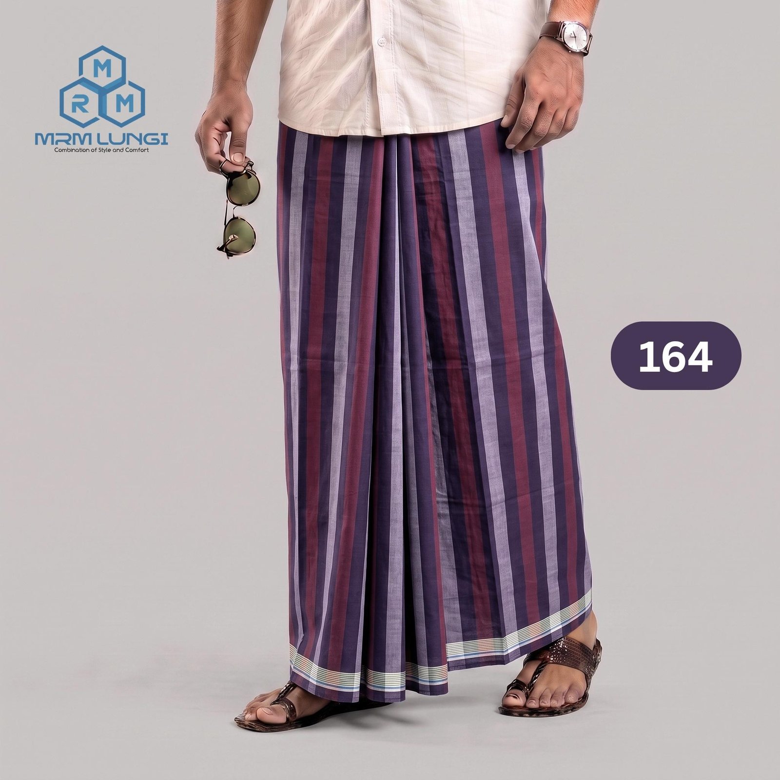 164 5.5 Hand Stripe Lungi 164 - Image 1