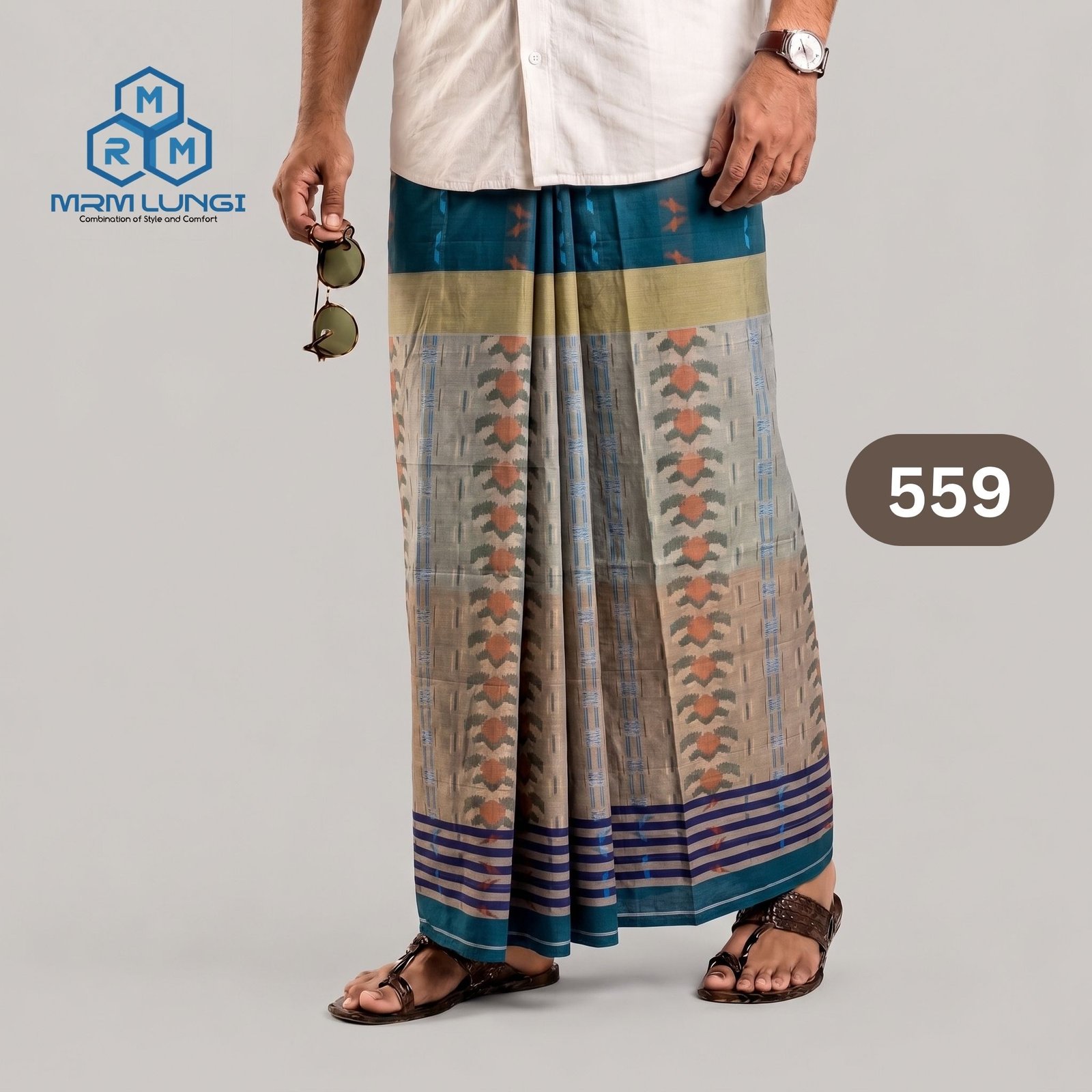 2 Deep Jacquard Lungi 559 - Image 1