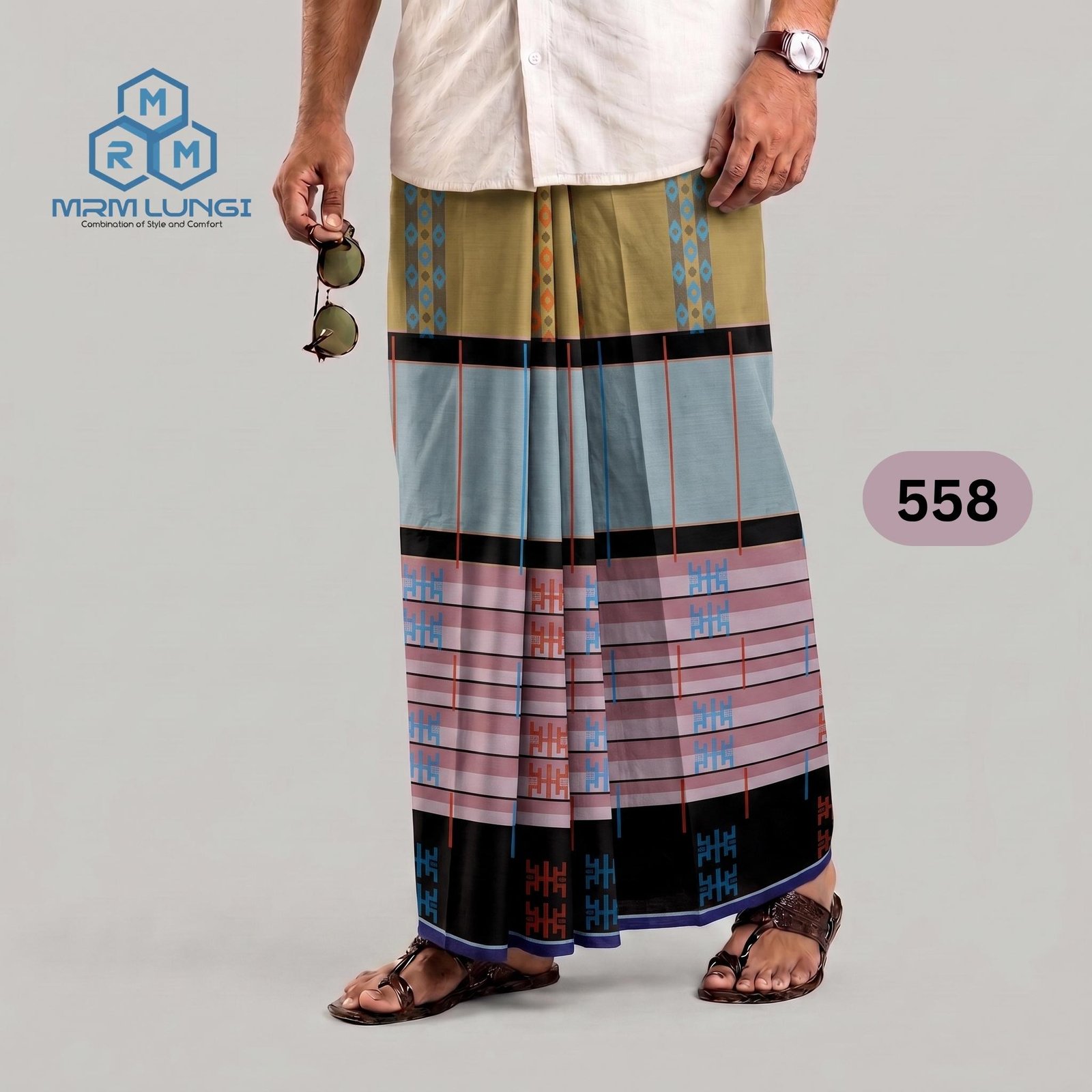 558 Deep Jacquard Lungi 558 - Image 1