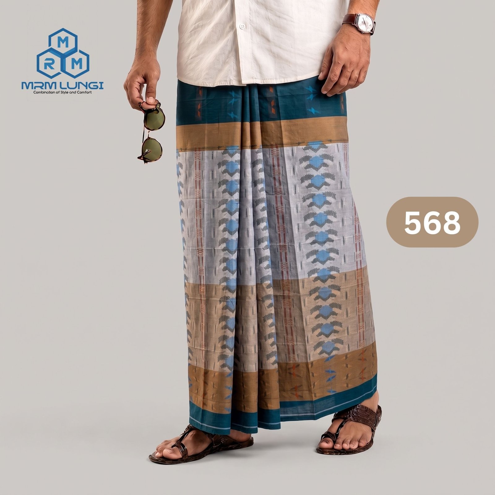 568 Deep Jacquard Lungi 568 - Image 1